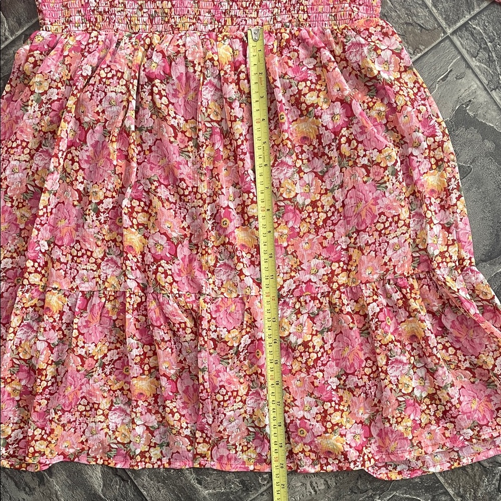 CRYSTAL DOLL Floral Coquette Babydoll Long Sleeve Shirred Pleated A-Line Dress - Picture 11 of 14